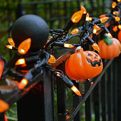LJLNION 3 Pack Halloween Lights Outdoor, Each 29ft 150 Count Black Wire Incandescent Fairy Mini Lights, 120V UL Certified Clear Light String, Connectable for Patio Tree Party Home Decor, Orange - Image 2