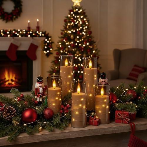 Raycare 7 Pack Flameless Battery Operated Pillar Candles with Remote Timer - Image 2