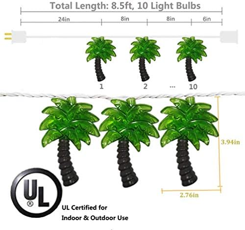 SUNSGNE 8.5Feet Palm Tree Patio Lights String - Summer Patio String Lights, Beach Themed Party Decorations, Tropical Party Decorations, Indoor Fun Lights, Birthday String Lights - Image 2