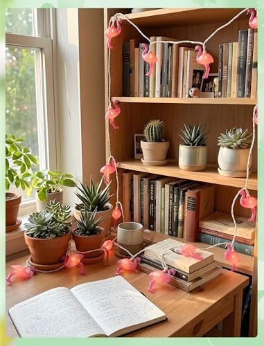 GOOTHY 8.5Ft Pink Flamingo String Lights, Summer Patio Outdoor String Lights with 10 Mini Flamingo Lights, Plug in Decorative Fairy Lights UL Listed for Bedroom Party Birthday Wedding Holiday Decor - Image 6