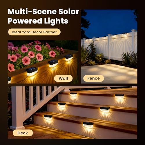 Solar Deck Lights Outdoor, Solar Step Lights Waterproof, 12 Pack Warm White - Image 6