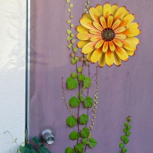 YEAHOME 16'' Metal Flower Wall Decor - Sunflower Wall Art Decorations Hanging for Bedroom, Living Room, Bathroom Boho Office - Image 7
