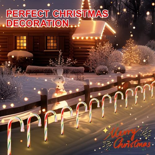 10" Christmas Candy Cane Lights (10PCS) for Landscape Decoration - Image 6