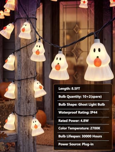 Halloween Decorations Ghost String Lights, 8.5Ft 10 LED Lights Outdoor - Image 4