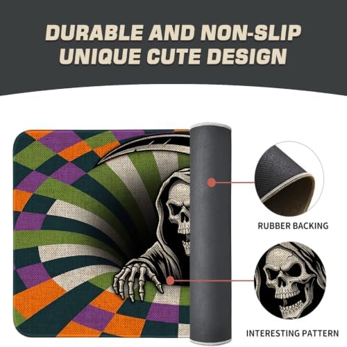 Halloween Door Mat, 3D Illusion Horror Doormats Halloween Porch Entrance Decor Non-Slip Doormats Outside 30x17 Inch - Image 5