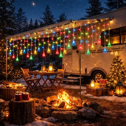 Curtain String Light Christmas Decoration Icicle Lights 8 Modes dimmable,108 LEDs 4M Christmas and Halloween String Lights for Home,Office,Party,bar,Holiday,Party (Multicolor) - Image 4