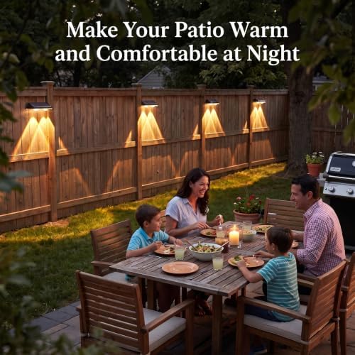AUDLES Solar Fence Lights Outdoor, 3 Modes Warm/Neutral/Cool White Fence Lights Solar Powered for Outside, IP65 Waterproof, 60 Lumens Solar Light for Step, Pathway, Garden, Deck, Stairs - 8 Pack - Image 6