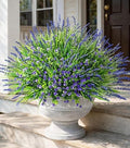 HyeFlora 20 Bundles Artificial Fake Outdoor Plants Flowers for Spring Decoration, UV Resistant Realistic Purple Plastic Flowers Faux Plant Monkey Grass for Planter Home Garden Porch Patio Window Box by HyeFloraartificialflowers