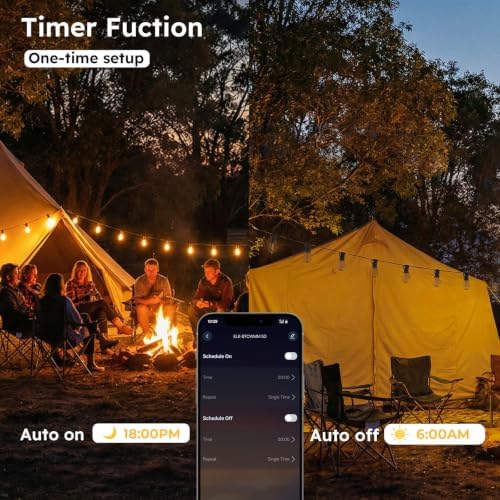 GvvooHome 25FT Outdoor String Light with S11 Plastic Bulbs, Low-Voltage LED Patio Lights with App & Remote, Music Sync, 4 Lighting Modes, Dimmable & Waterproof for Backyard, Porch, Garden, Deck, Party - Image 5