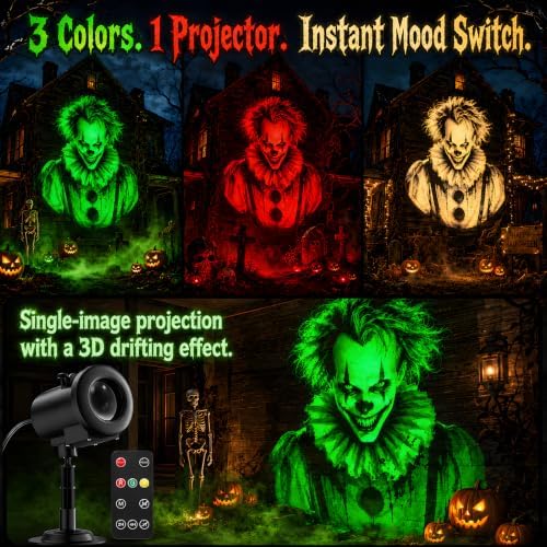 12-in-1 Halloween Projector Lights, Outdoor Dynamic Halloween Projector - Image 5