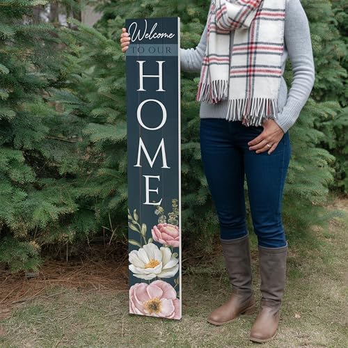 8"x48" Spring Welcome Sign for Front Porch, Hello Spring Porch Sign for Front Door Durable PVC Welcome Home Decorations for Outdoors p (Design 16) - Image 6
