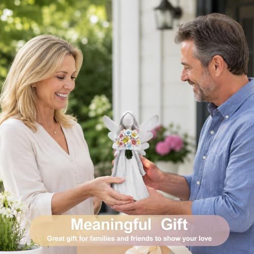 Goodeco Solar Angel Statue with Bouquet LED Light Garden Decor - Image 5