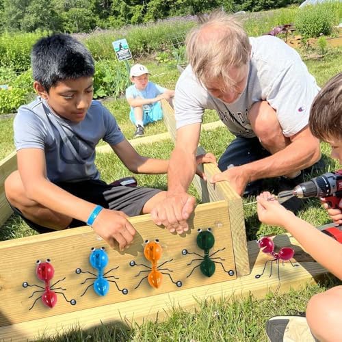 OBTANIM 4 Pack Colorful Cute Metal Ant Garden Wall Art Decorative Yard Decorations Outdoor Lawn Wall Sculptures - Image 7