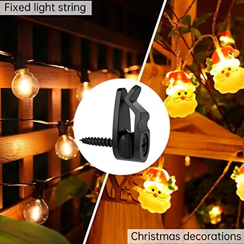 GEZIDEA String Light Hanger Hooks,Screw in Hooks for Hanging Christmas Light,Led Fairy Led Light Clips,Black,50 Pack (Big) - Image 6