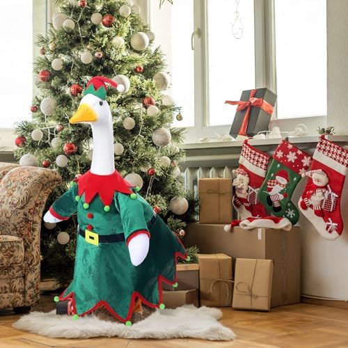 Cutecrop Christmas Goose Outfit Clothes Elf Red Green Costume 23" - Image 5