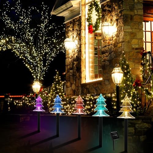 Christmas Decorations Outdoor, Solar Tree Pathway Lights, 10 PCS - Image 6