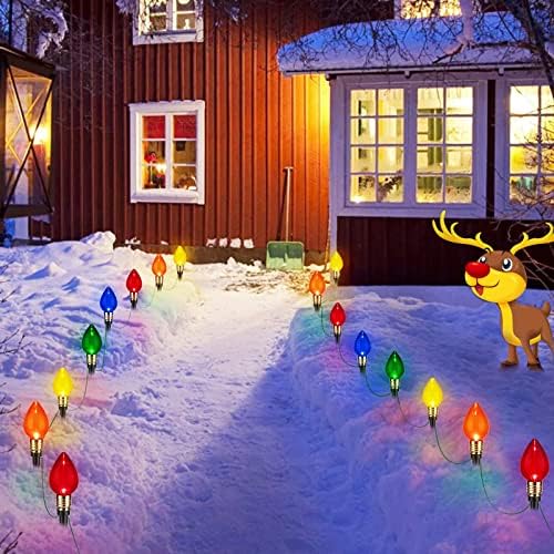 C9 Christmas Pathway Lights Outdoor, 17.4Ft 10 LED C9 Pathway Lights - Image 6