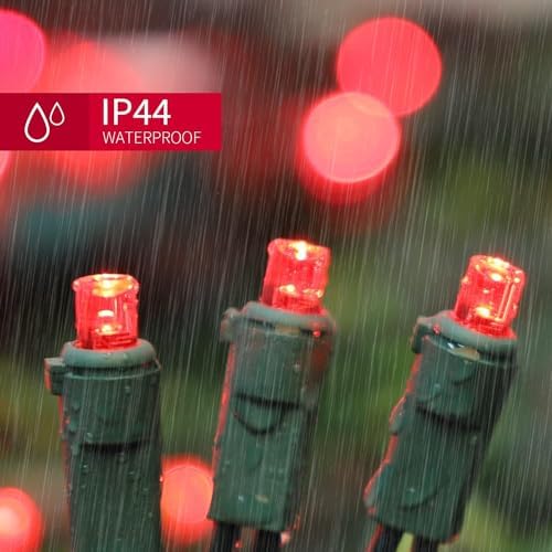 LAMPHOME 60LED Red Valentine Lights, Valentine Room Lights Green Wire, Connectable Plug in red Christmas String Light Indoor Outdoor for Christmas Bedroom Valentines Day Party - Image 3