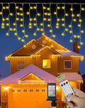 Christmas Icicle Lights for Outside 1000 LED 98FT with 160 Drops Warm White by HOME