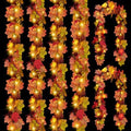 CQURE 6 Pack Fall Leaf Garland with Lights,Fall Decor Halloween Lights Artificial Maple Leaves Autumn Garland Hanging Vines Thanksgiving Decor for Home Christmas Autumn by CQURE