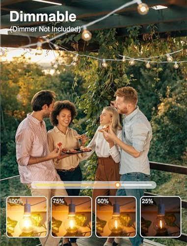 Brightown Outdoor String Lights, 69FT G40 LED IP65 Waterproof Patio Lights - Image 3
