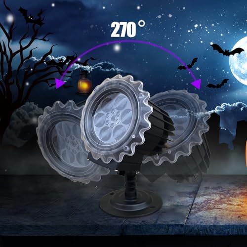 Halloween Projector Lights Outdoor, 3D-Dynamic Outdoor Holiday Light Projector with 4 Different Rotating Patterns, Ghost, Skull, Waterproof for Birthday Party Yard Decorations - Image 4