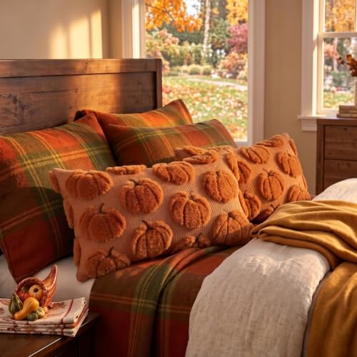 Fall Pillow Covers Pumpkin Fall Decor 12x20 Set of 2 Caramel - Image 5