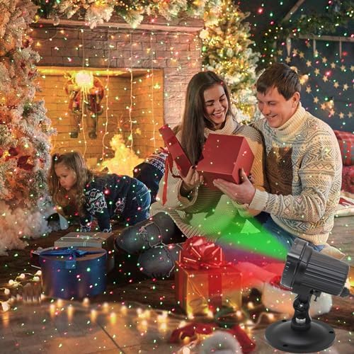SUNFUCAN Laser Christmas Projector Lights Outdoor, Outdoor Garden Laser Light, Landscape Lights with Red and Green Stars, IP65 Waterproof,Cold Resistant. Suitable for Holiday, Party, Garden Decorati - Image 4