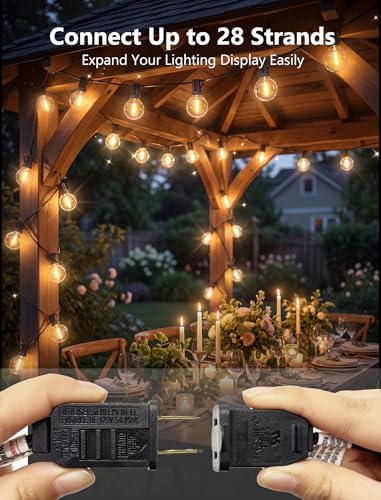 50FT Outdoor String Lights - Shatterproof G40 LED Bulbs, Waterproof Connectable Patio String Lights for Outside Backyard, Wedding & Bistro Party Decor, Warm White - Image 6