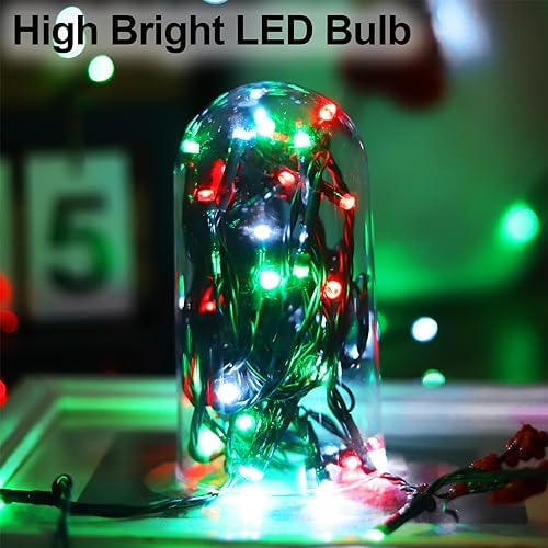 Solar Christmas String Lights, Red White Green 200Led, Outdoor - Image 2