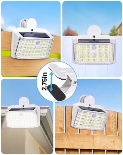 LUHLEE Clip on Solar Fence Lights Outdoor, 176 LED Motion Sensor Lights - Image 2
