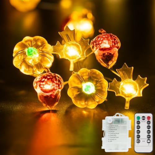 suddus 40 LED Halloween Pumpkin Lights Battery Operated Timer, Remote by SUDDUS
