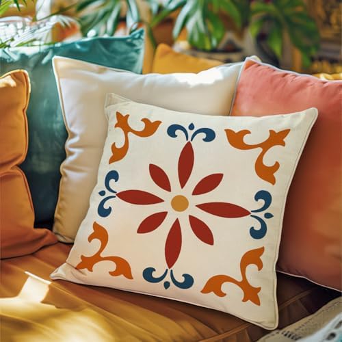 Fahrendom Mexican Talavera Tile Decorative Throw Pillow Covers - Image 5