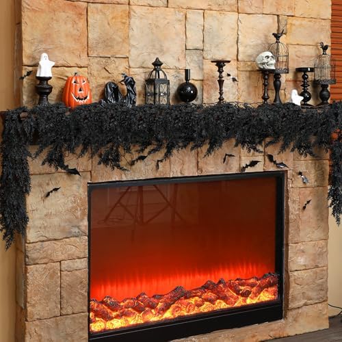 XunYee 6 Feet Black Halloween Garland, Gothic Vine Boughs - Image 4