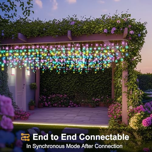 33ft Icicle Lights for Outside, Christmas Lights Outdoor Indoor, 400 LED Twinkle String Light with 75 Drops Clear Wire Short Curtain Light for Thanksgiving Room Home Wall Bedroom, Pastel Multicolor - Image 6