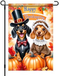 BlissYard Fall Dachshund Lady Gent Garden Flag 12x18 Inch Outdoor Decor by BlissYard