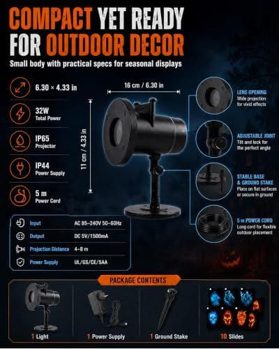 Halloween Projector Turn Your Home into a Haunted Halloween Wonderland,10 Unique HD Projection Patterns,32ft Ultra-Large Display,2026 Upgrade Wall Light Christmas Projector Outdoor - Image 6