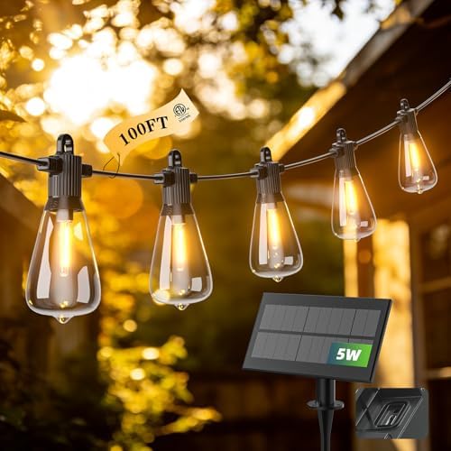 FOOMAN 100FT Solar String Lights Outdoor Waterproof IP65 with USB-Charging by FOOMAN