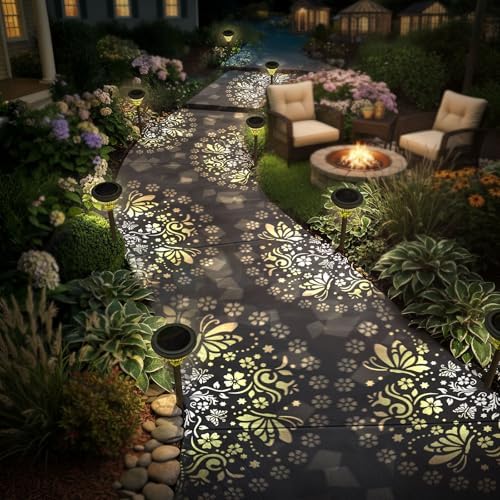 twinkya 4 Pack Solar Lights Outdoor Waterproof Decorative Solar Garden Lights for Outside Bright Led Metal Solar Powered Pathway Landscape Light for Yard Path Backyard Walkway Sidewalk Patio Decor - Image 4
