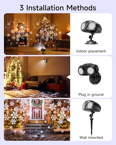 2024 Upgraded Dual-Head Christmas Snowflake Projector Lights Outdoor,IP65 Waterproof Christmas Outdoor Decorations for Indoor,Garden,Patio - Image 3