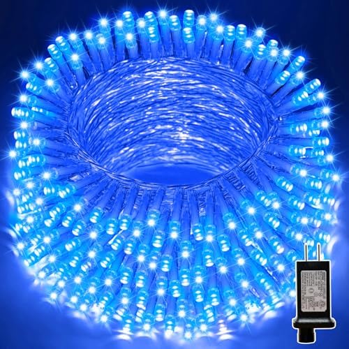 LAMPHOME 66FT 200 LED Blue Christmas Lights,16 Modes Connectable Fairy String Lights, Plug in Indoor Outdoor Blue Lights for Xmas Tree, Party, Garden, Hanukkah, Independence Day Patriotic Patio Decor by ULL