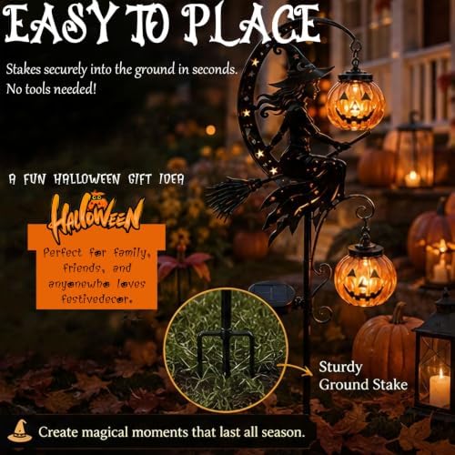 Halloween Decorations Outdoor-Solar Stake Lights Halloween Decor (Black-E) - Image 7