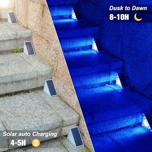 VOLISUN Solar Stair Lights 8 Pack, Solar Step Lights Outdoor Waterproof - Image 2