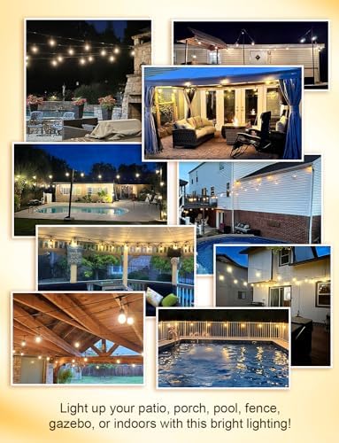 XMCOSY+ Outdoor String Lights, 120FT Patio Lights with 42 LED Bulbs - Image 6