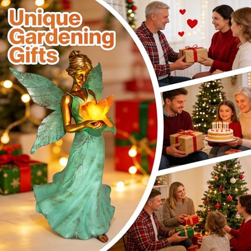 Solar Angel Garden Statues, Outdoor Solar Lights Waterproof, Birthday Gifts for Mom Women Mother's Day, Garden Figurines for Yard Decor Patio Porch Lawn Ornaments - Image 6