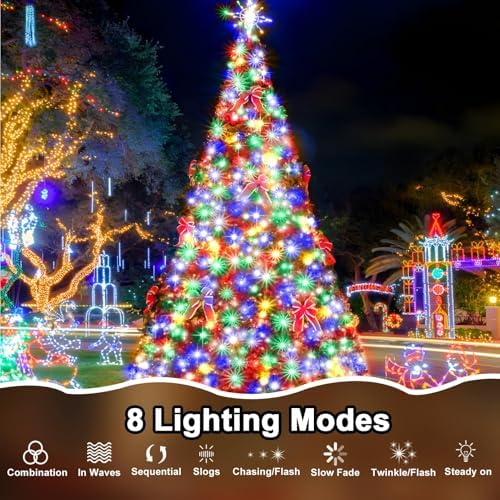328 FT Christmas Light 1000 LED Xmas Lights Outdoor Christams String Lights Waterproof 8 Modes & Timer, Fairy Lights Plug in for Weeding, Patio, Party, Holiday,Christmas Decor (Multicolor) - Image 2