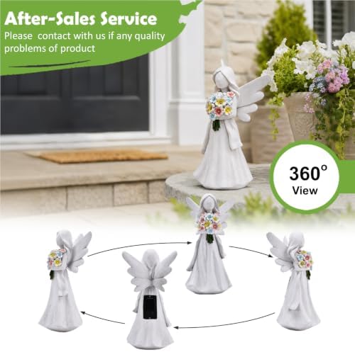 Goodeco Solar Angel Statue with Bouquet LED Light Garden Decor - Image 6