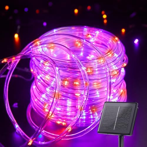 Brightown Solar Halloween Lights Outdoor, 39FT 100 LED, Orange & Purple by Brightown