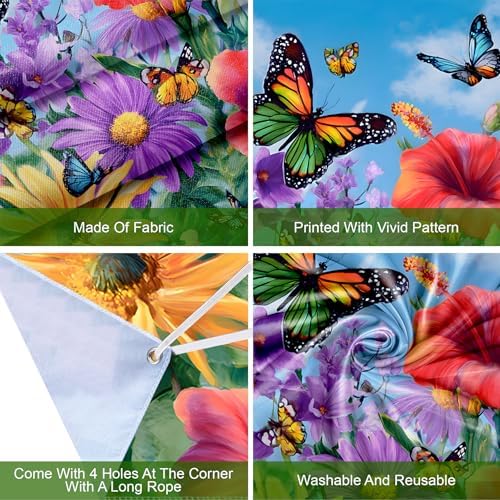 Front Door Covers Decorative, Spring Flower Design Door Curtain 70.8 x 35.4 Inch for Porch Outdoor Indoor Home Decor (Colorful-238) - Image 3
