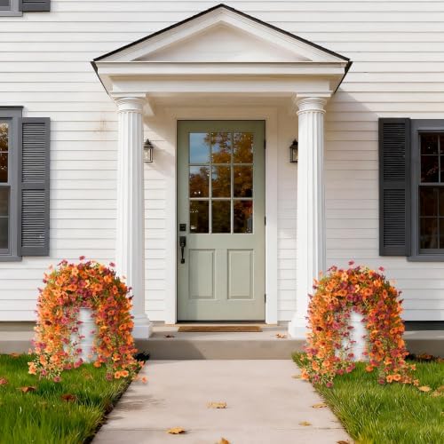 Homsunny Artificial Mums for Outdoors Hanging Flowers for Home Fall Decor - Image 3